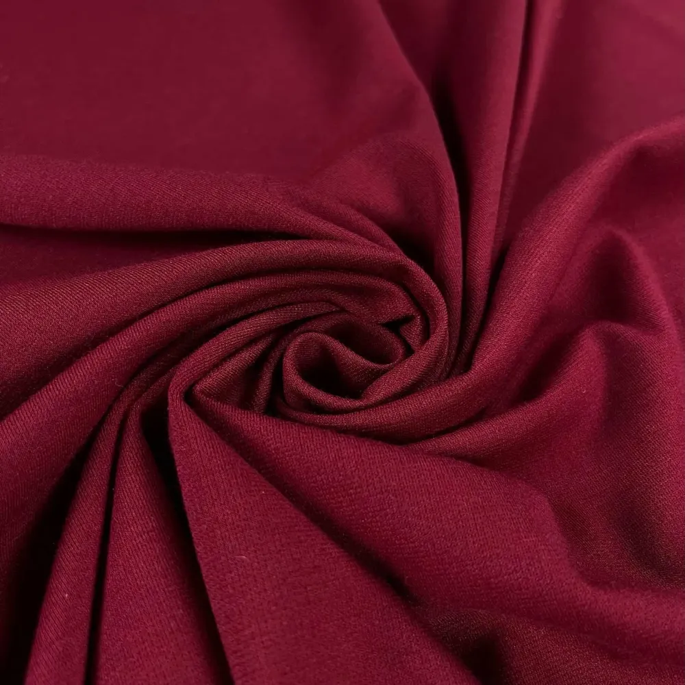 Tissu polyester acrylique bordeaux épais uni