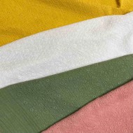 Tissu Double gaze broderie Agnes moutarde