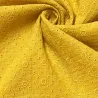 Tissu Double gaze broderie Agnes moutarde