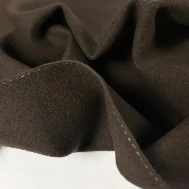 Tissu lainage acrylique épais marron uni