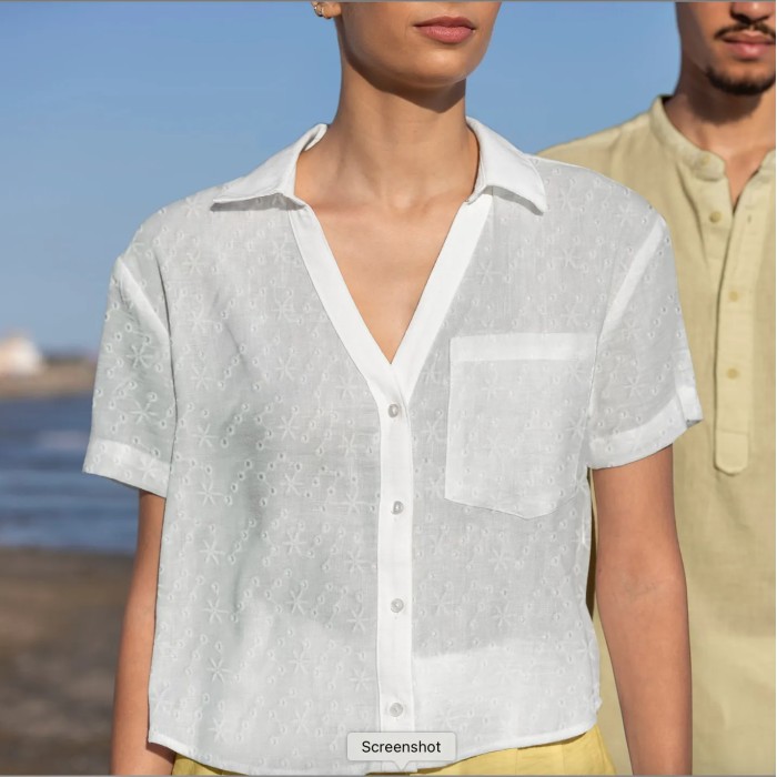 Tissu broderie anglaise étoile blanc Tissu broderie anglaise étoile blanc