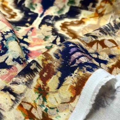Tissu coton viscose teinture vitrails multi couleur Tissu coton viscose teinture vitrails multi couleur