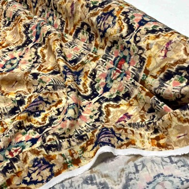 Tissu coton viscose teinture vitrails multi couleur Tissu coton viscose teinture vitrails multi couleur