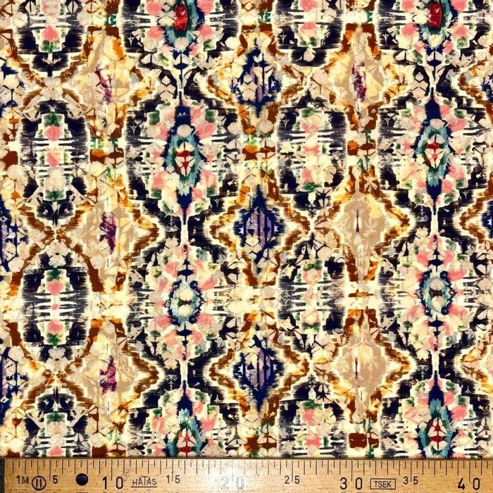Tissu coton viscose teinture vitrails multi couleur Tissu coton viscose teinture vitrails multi couleur