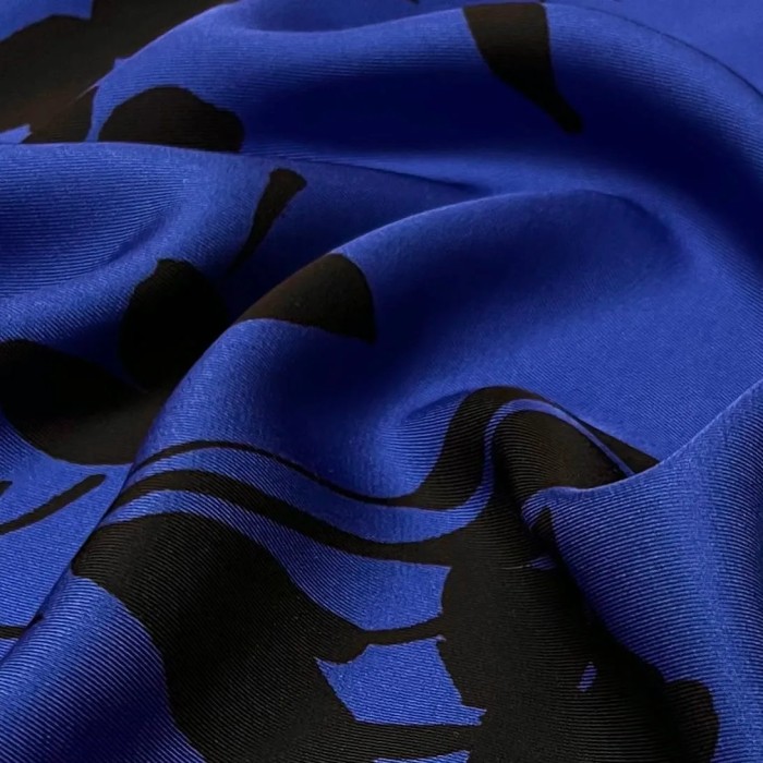 Tissu viscose fleurs minuit Tissu viscose fleurs minuit