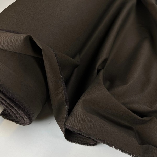 Tissu coton sergé marron uni Tissu coton sergé marron uni