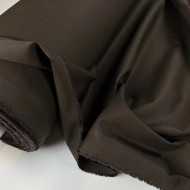 Tissu coton sergé marron uni