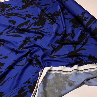 Tissu viscose fleurs minuit Tissu viscose fleurs minuit