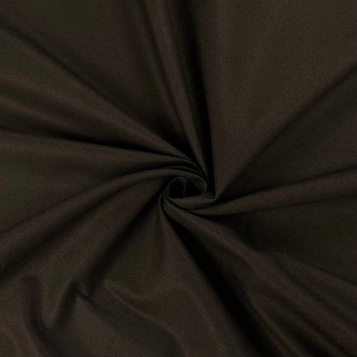 Tissu coton sergé marron uni