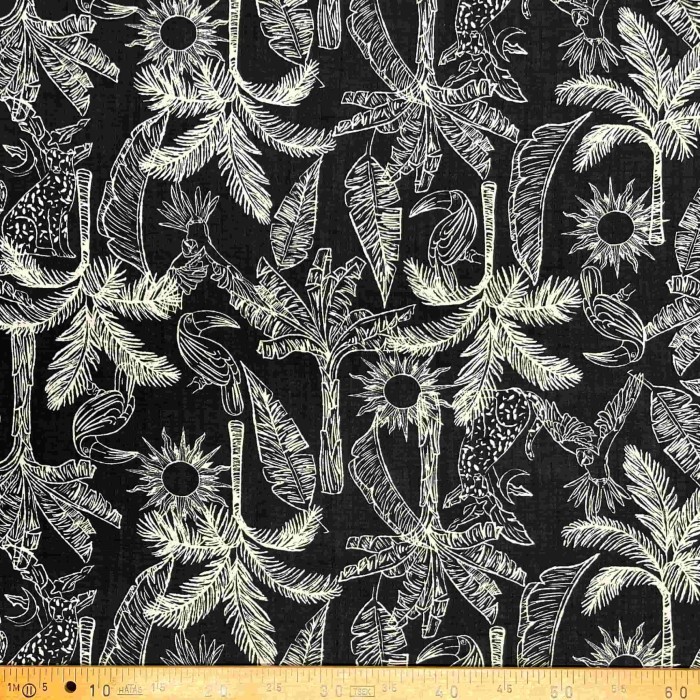 Tissu jungle de palmiers Coupon 100 x 140cm