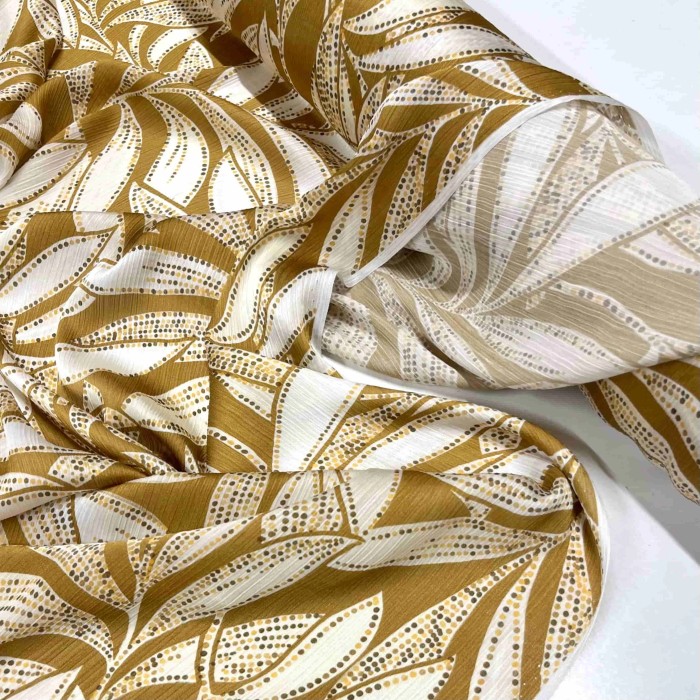 Tissu polyester feuilles vert Coupon 300 X 150 cm