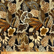 Tissu viscose fleur imprimé léopard Tissu viscose fleur imprimé léopard