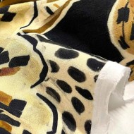Tissu viscose fleur imprimé léopard Tissu viscose fleur imprimé léopard