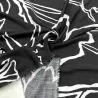 Tissu coton Grand motif de fleurs noires et blanches Tissu coton Grand motif de fleurs noires et blanches