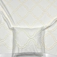 Tissu Coton polyester Volute Blanc - Tissu d'éditeur Tissu Coton polyester Volute Blanc - Tissu d'éditeur
