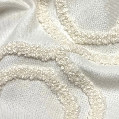 Tissu Coton polyester Volute Blanc - Tissu d'éditeur Tissu Coton polyester Volute Blanc - Tissu d'éditeur