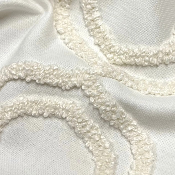 Tissu Coton polyester Volute Blanc - Tissu d'éditeur Tissu Coton polyester Volute Blanc - Tissu d'éditeur