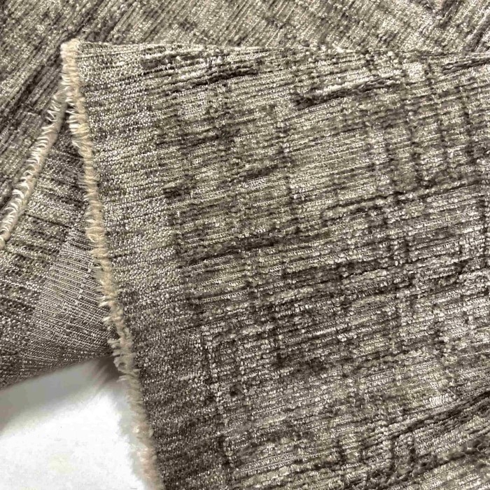 Tissu effect matière chenille taupe - Tissu d'éditeur