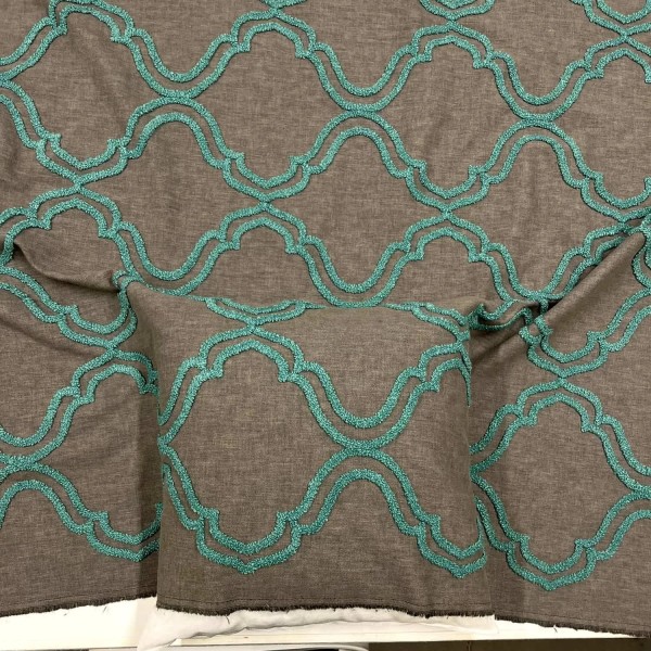 Tissu Coton polyester Volute Noir émeraude - Tissu d'éditeur Tissu Coton polyester Volute Noir émeraude - Tissu d'éditeur