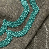 Tissu Coton polyester Volute Noir émeraude - Tissu d'éditeur