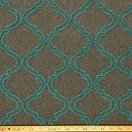 Tissu Coton polyester Volute Noir émeraude - Tissu d'éditeur