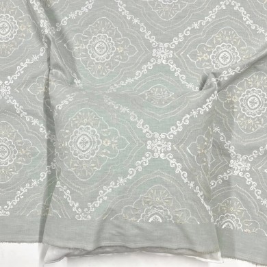 Tissu Manosque Faience bleu clair - Tissu d'éditeur