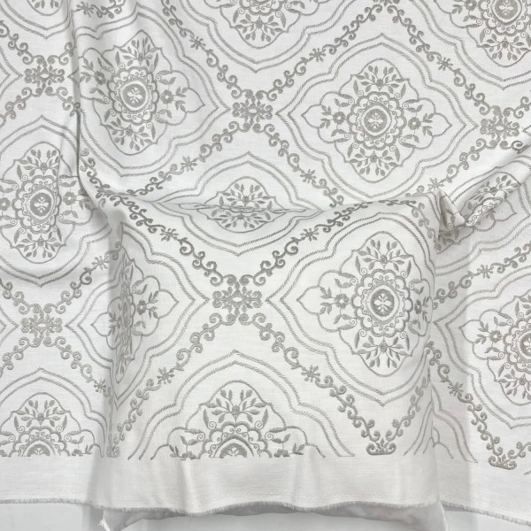 Tissu Manosque Faience gris blanc - Tissu d'éditeur Tissu Manosque Faience gris blanc - Tissu d'éditeur