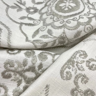 Tissu Manosque Faience gris blanc - Tissu d'éditeur Tissu Manosque Faience gris blanc - Tissu d'éditeur