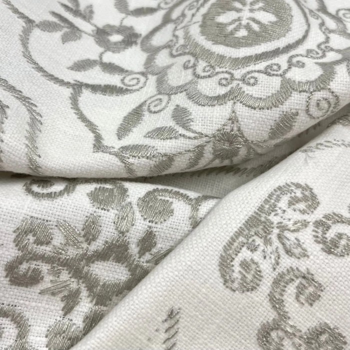 Tissu Manosque Faience gris blanc - Tissu d'éditeur Tissu Manosque Faience gris blanc - Tissu d'éditeur