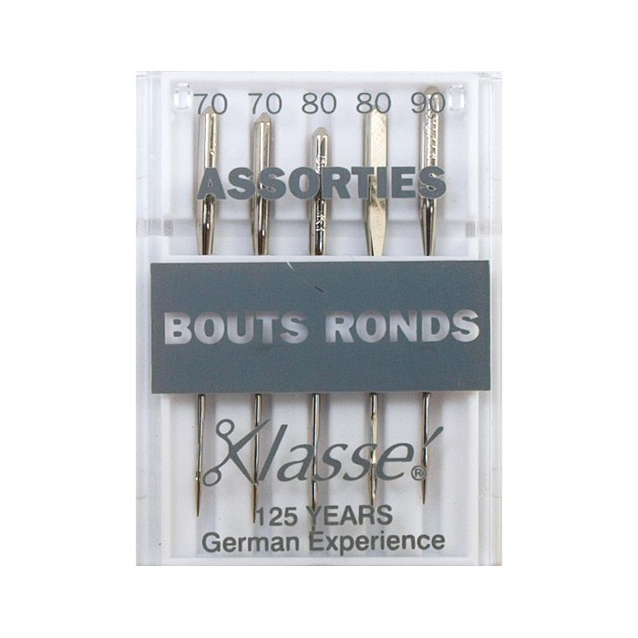 Aiguilles machine bouts ronds assorties