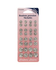 Boutons pression Nickelés assorties 32 Boutons pression Nickelés assorties 32