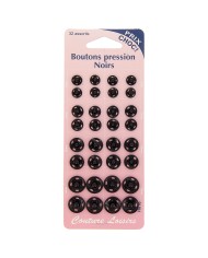 Boutons pression noir assorties 32 Boutons pression noir assorties 32