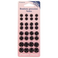 Boutons pression noir assorties 32 Boutons pression noir assorties 32