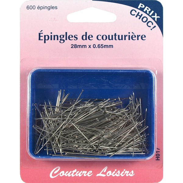 Epingles de couturière 28 mm x 0,65 mm Epingles de couturière 28 mm x 0,65 mm