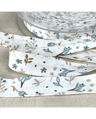 Biais coton imprimé fleurs 20mm multi couleurs Biais coton imprimé fleurs 20mm multi couleurs