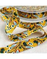 Biais coton imprimé selyn 20mm safran
