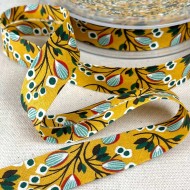 Biais coton imprimé selyn 20mm safran Biais coton imprimé selyn 20mm safran