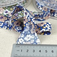 Biais coton imprimé filipa 20mm bleu