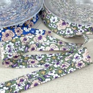 Biais coton imprimé filipa 20mm vert Biais coton imprimé filipa 20mm vert