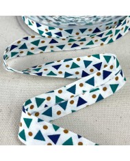 Biais coton imprimé triada 20mm vert