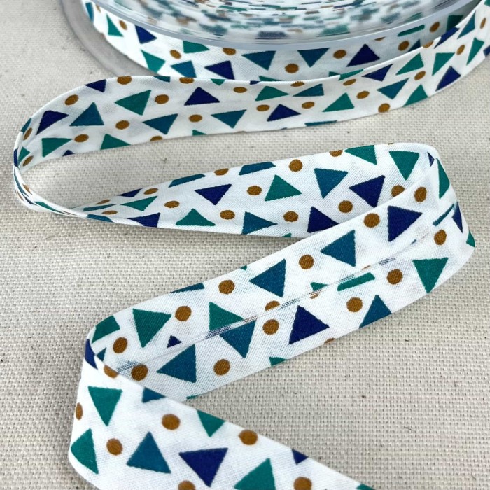 Biais coton imprimé triada 20mm vert