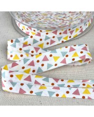Biais coton imprimé triada 20mm vert