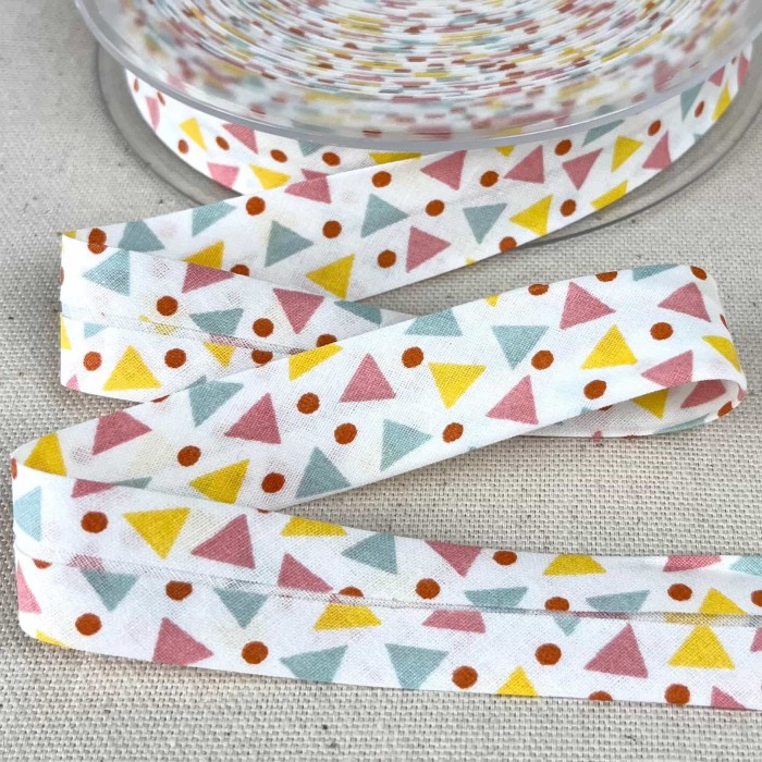 Biais coton imprimé triada 20mm vert