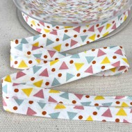 Biais coton imprimé triada 20mm vert