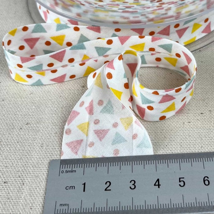 Biais coton imprimé triada 20mm vert