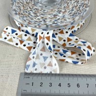 Biais coton imprimé triada 20mm bleu