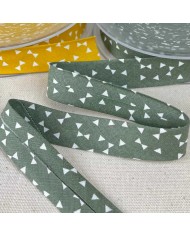 Biais coton imprimé yozid 20mm vert Biais coton imprimé yozid 20mm vert