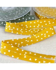 Biais coton imprimé yozid 20mm jaune Biais coton imprimé yozid 20mm jaune