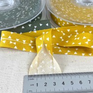 Biais coton imprimé yozid 20mm jaune Biais coton imprimé yozid 20mm jaune
