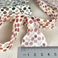 Biais coton imprimé confettis 20mm rouge Biais coton imprimé confettis 20mm rouge